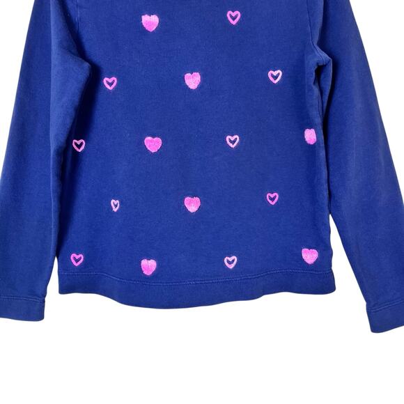 Lilly Pulitzer Girls Sz M 6-7 Mini Rami Navy Wild Heart Embroidered Sweatshirt - Picture 5 of 16
